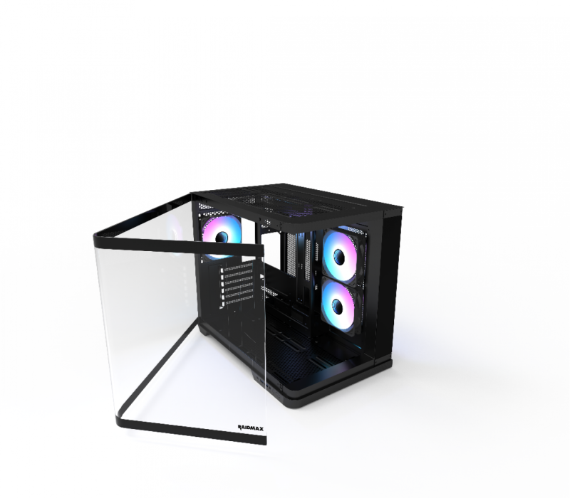 Gabinete Gamer Raidmax Infinita I630 Black Atx Fishtank Curved Glass Argb