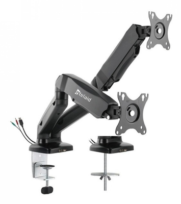 Soporte Intelaid Doble Monitor 1Usb Audio 13 A 27 100X100 It-Dgb2U