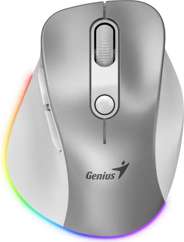 Mouse Wireless Mini Genius Ergo 9000S Pro Recargable Pearl/White