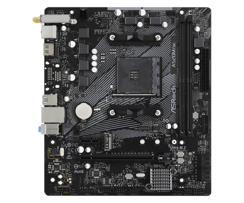 Mother Asrock (Am4) A520M Wifi-Ac+Bt (Bulk)