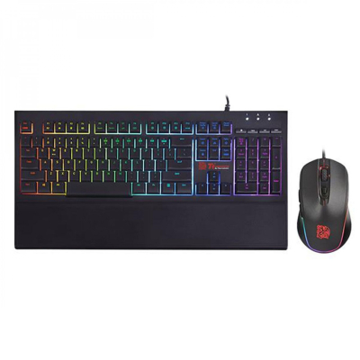 Teclado Gamer Tt Esports Combo Challenger Elite Rgb Membrane Kb Laser Engraved Keycap Sw Control