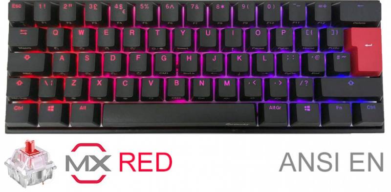 Teclado Gamer Ducky Mecha Mini Rgb Cherry Red Rgb Pbt Double-Shot 60