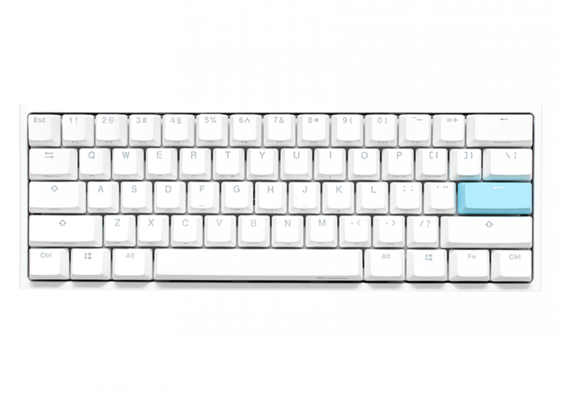 Teclado Gamer Ducky One 2 Mini Rgb White Kaih Box Brown Swicht Double-Shot Pbt Mecanico