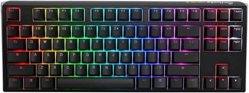 Teclado Mecanico Ducky One 3 Tkl Teclas Negras Velocidad Interruptor Plateado Ingles Pbt Doble Disparo Sin Costuras Estuche Superior Negro Estuche Inf