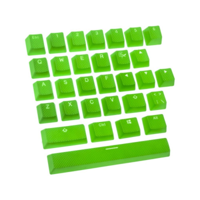 Set 31 Teclas Ducky Verde Goma Rugosas Gamer Traslucidas