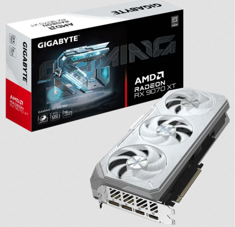 Placa De Video Gigabyte  Radeon Rx 9070Xt Gaming Ice 16Gb
