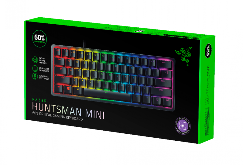 Teclado Gamer Razer Huntsman Mini Español Purple-Sw Clicky