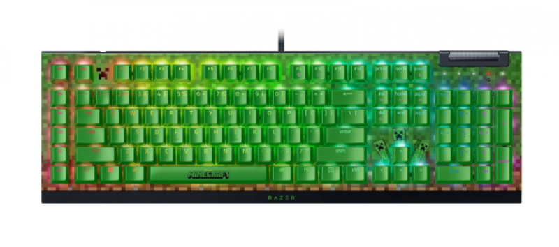 Teclado Gamer Razer Blackwidow V4 X Minecraft Edition Green Sw