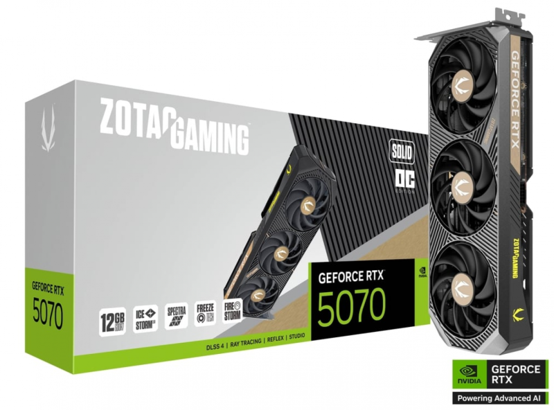 Placa De Video Zotac Rtx 5070 12Gb Solid Oc Gddr7